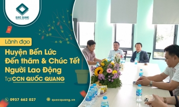 LÃNH ĐẠO HUYỆN BẾN LỨC ĐẾN THĂM VÀ CHÚC TẾT NGƯỜI LAO ĐỘNG TẠI CỤM CÔNG NGHIỆP QUỐC QUANG LONG AN