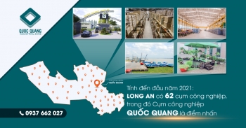 Tính đến đầu năm 2021: Long An có 62 cụm công nghiệp, trong đó Cụm công nghiệp Quốc Quang là điểm nhấn