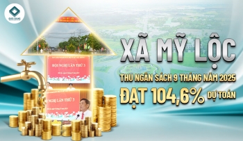 NGÂN SÁCH 9 THÁNG ĐẦU NĂM 2025 XÃ MỸ LỘC ĐẠT 104,6% DỰ TOÁN