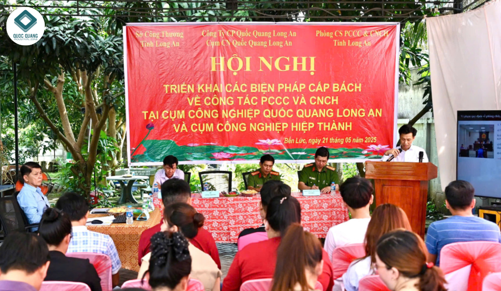 Hội nghị triển khai các biện pháp cấp bách về công tác PCCC và CNCH tại Cụm công nghiệp Quốc Quang